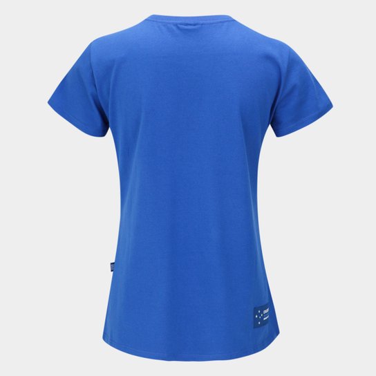 Camiseta Baby Look Cruzeiro Casual Feminina - Azul Royal - Image 2