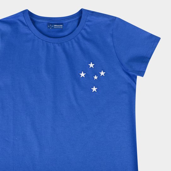 Camiseta Baby Look Cruzeiro Casual Feminina - Azul Royal - Image 5